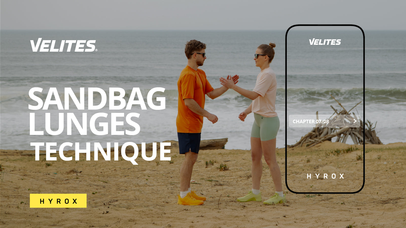 Sandbag Lunges technique HYROX course by Velites