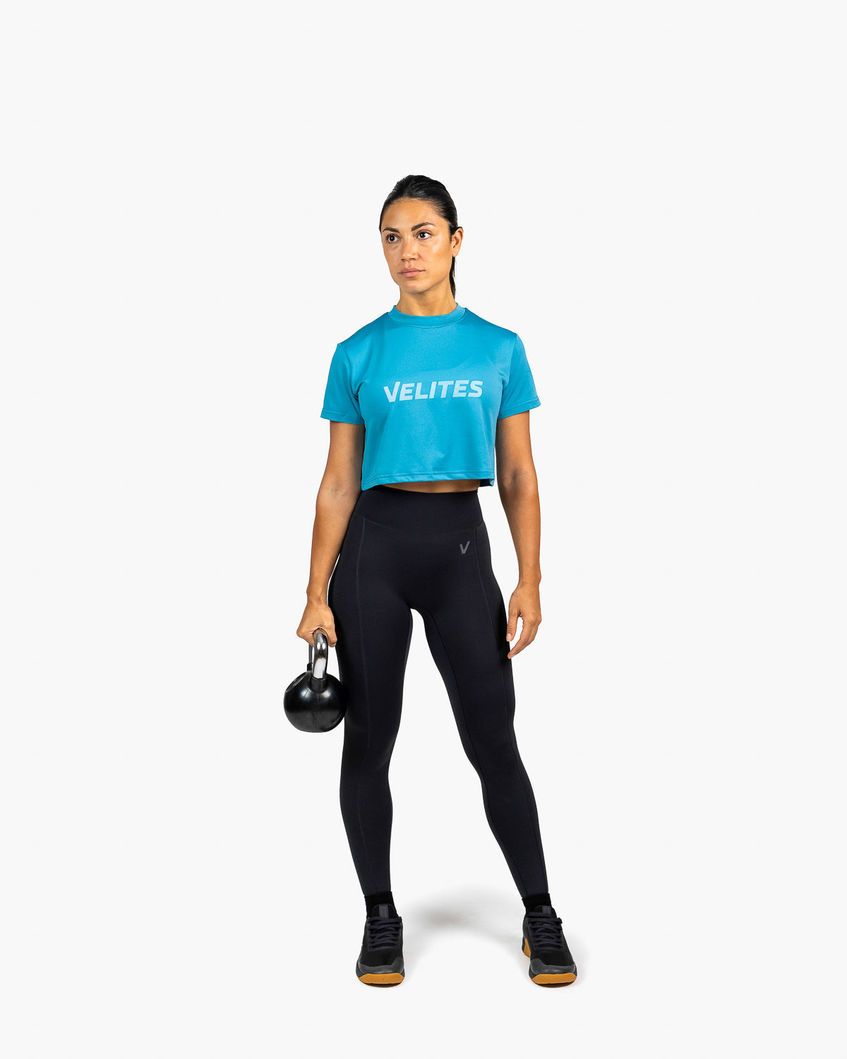 Velites Holo women's crop t-shirt exercise color_ultramarine