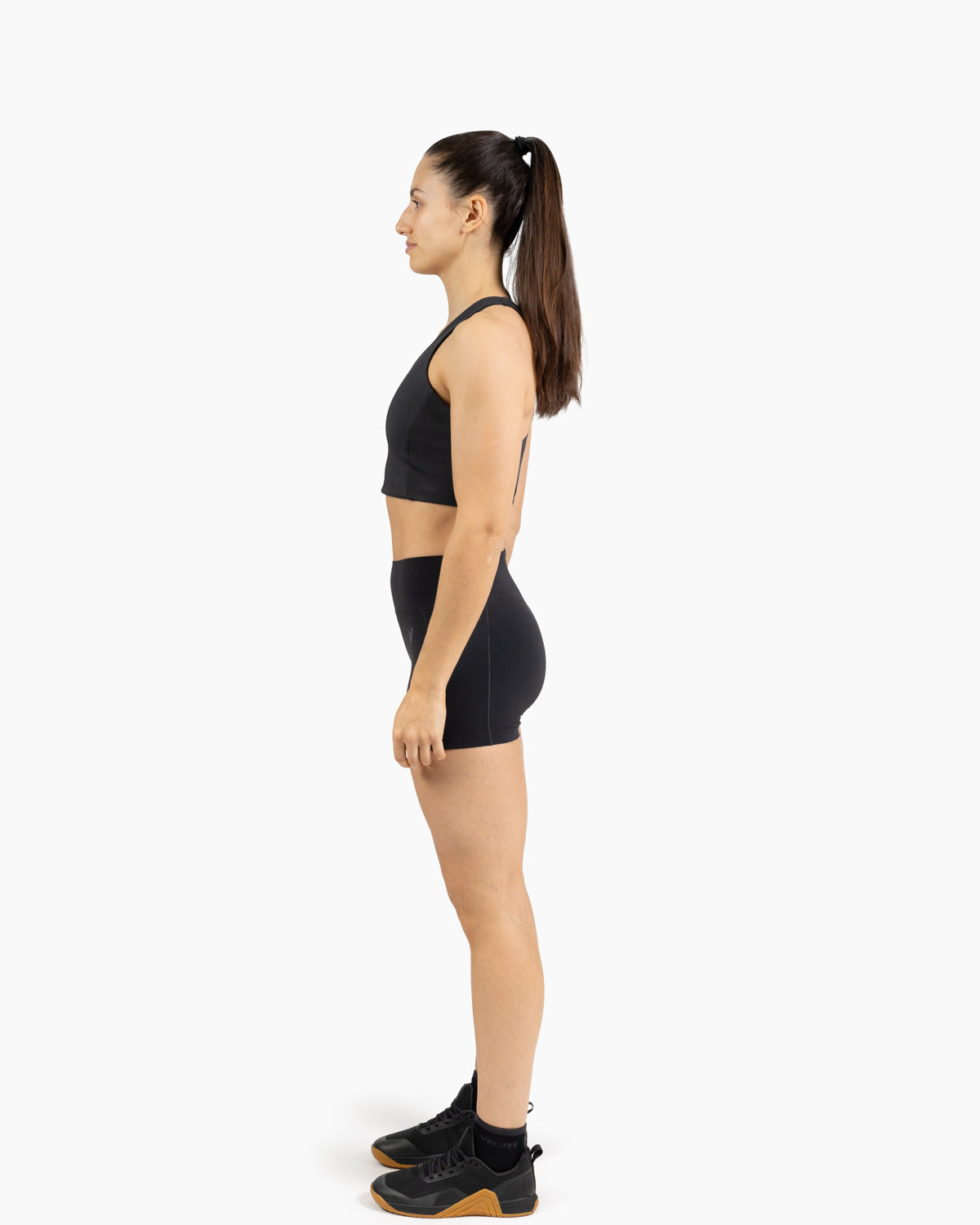 High neck bra Holo Velites female model side color_Black