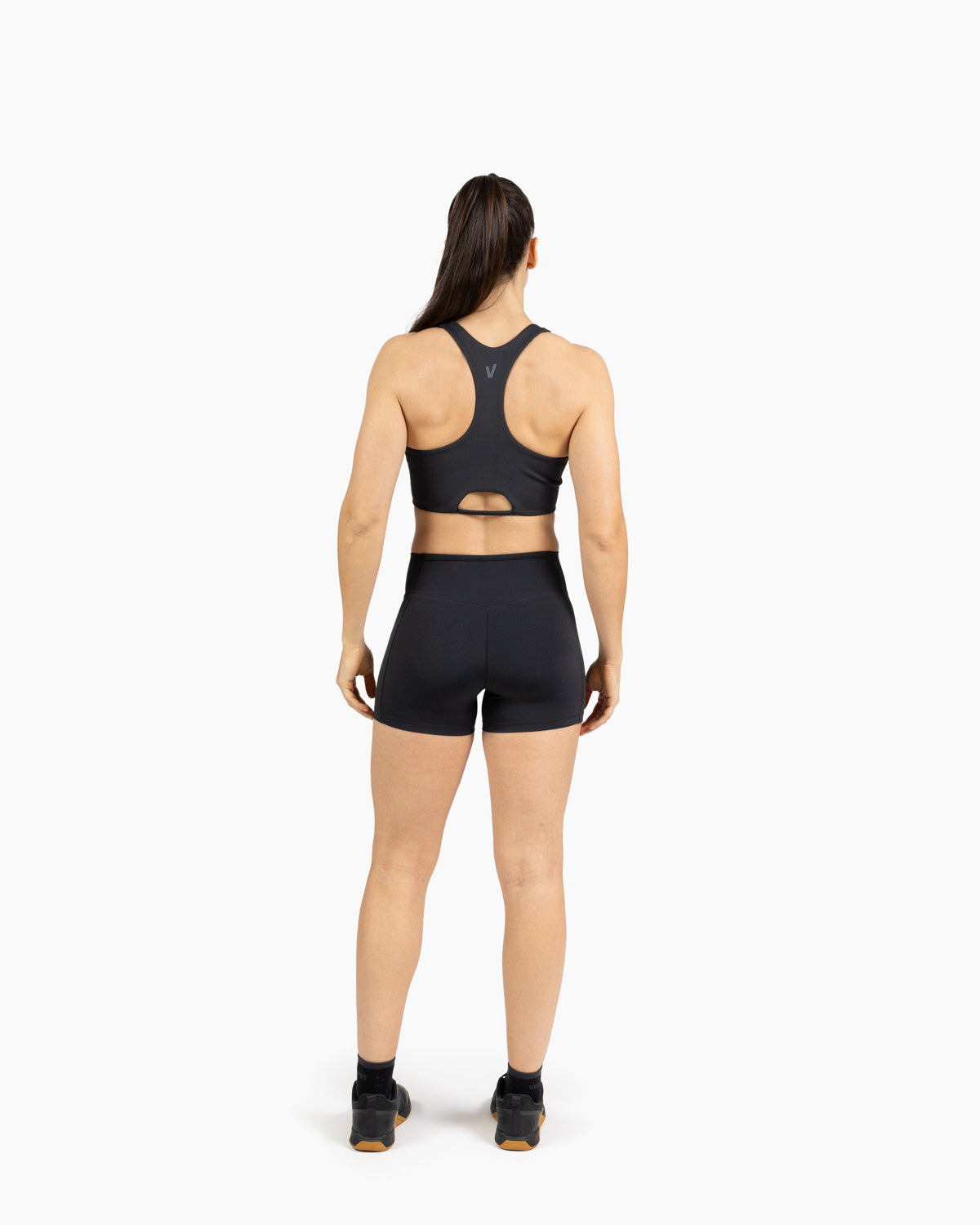 High neck bra Holo Velites female model back color_Black