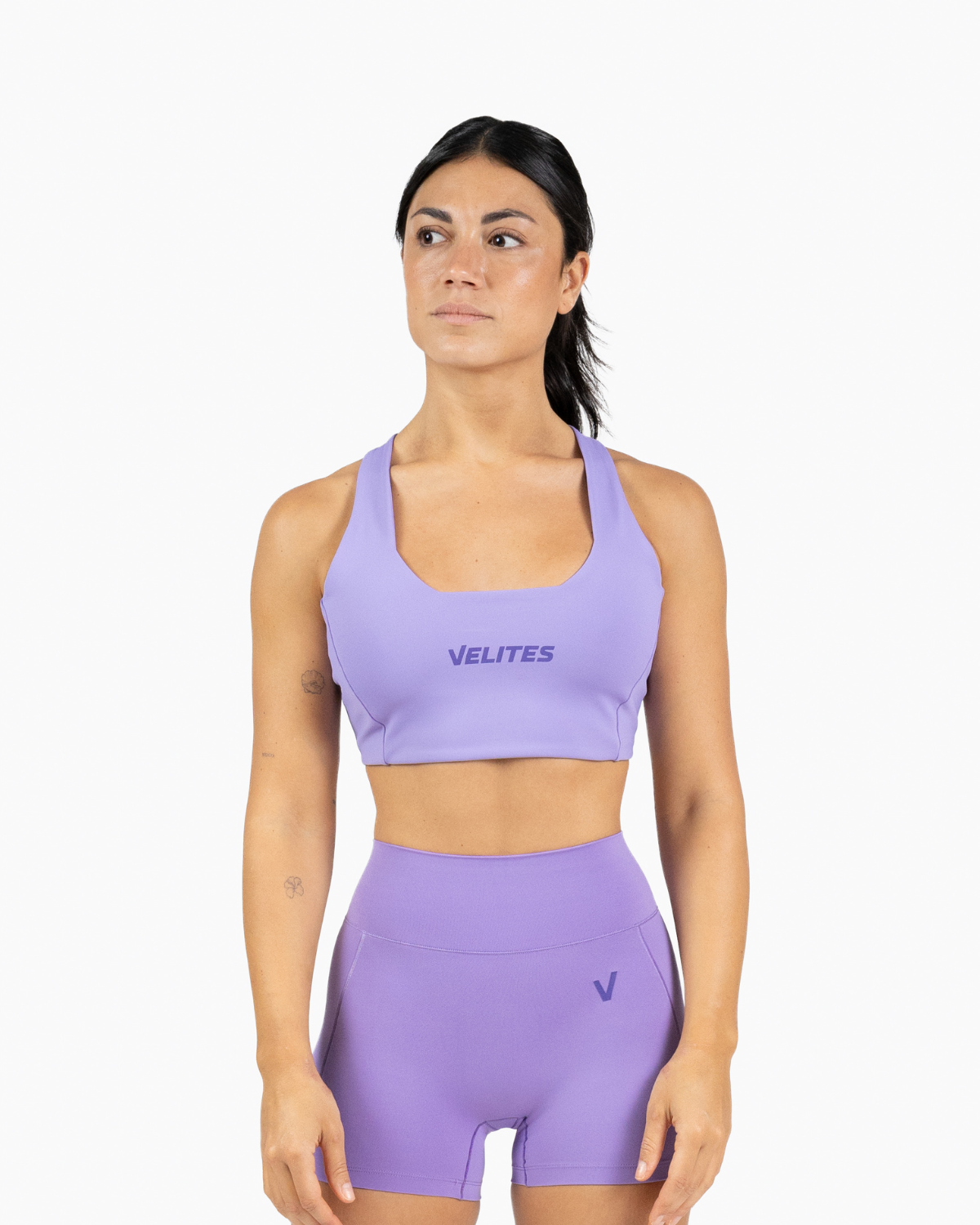 Low neck bra Holo Velites front color_Wisteria