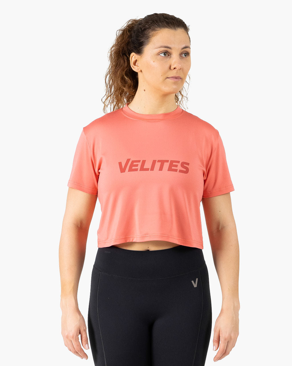 Velites Holo women's crop t-shirt front color_Raspberry