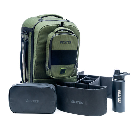 Pack Storm Duradiamond Olive backpack + Insulated bottle + Toiletry bag + Internal divider