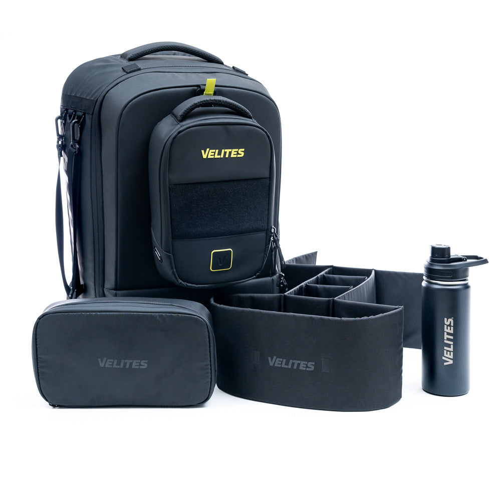 Pack Storm Black Backpack + Travel compressor + Toiletry bag + Internal divider