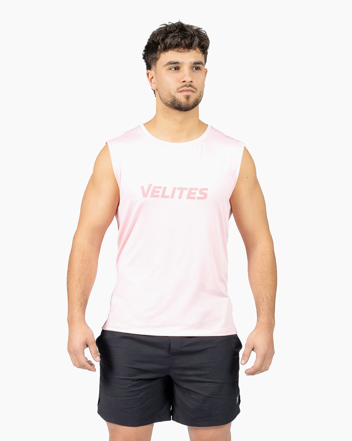 Tank Holo t-shirt Velites color Bubblegum front three-quarter view
